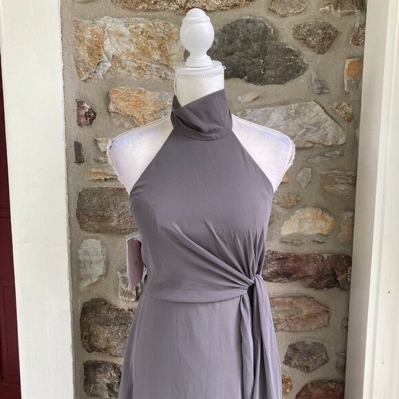 NWT Anthropologie BHlDN Jenny Yoo Elliya Maxi Dress Charcoal Gray Womens 2 - Picture 5 of 12